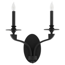 Quorum 5240-2-59 - CHANTELLE 2 LIGHT WALL MOUNT - MATTE BLACK