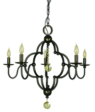  1161 MB - 5-Light Mahogany Bronze Quatrefoil Dining Chandelier