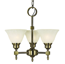  2438 PB/WH - 3-Light Polished Brass Taylor Mini Chandelier