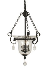  2917 MB - 3-Light Mahogany Bronze Carcassonne Foyer Chandelier