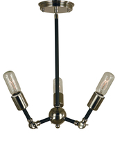  4683 PN/MBLACK - 3-Light Polished Nickel/Matte Black Felix Chandelier