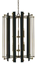  4806 PN/MBLACK - 12-Light Polished Nickel/Matte Black Louvre Chandelier