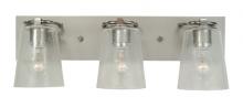  4853 SP/PN/CS - 3-Light Satin Pewter/Polished Nickel/Clear Seedy Glass Mercer Bath Sconce