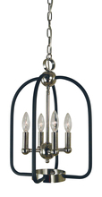  4934 PN/MBLACK - 4-Light Polished Nickel/Matte Black Boulevard Chandelier