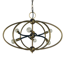  4948 PN/MBLACK - 6-Light Polished Nickel/Matte Black Orbit Chandelier