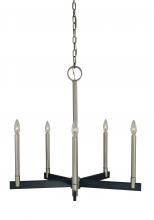 Framburg 5355 BN/MBLACK - 5-Light Brushed Nickel/Matte Black Jessica Dining Chandelier