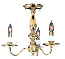  9133 PB - 3-Light Polished Brass Jamestown Flush / Semi-Flush Mount