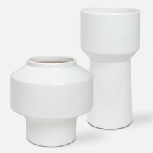  18049 - Uttermost Illumina Abstract White Vases, Set/2