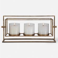  18107 - Uttermost Wenman Gold Triple Candleholder