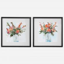  41619 - Uttermost Fresh Flowers Watercolor Prints, S/2