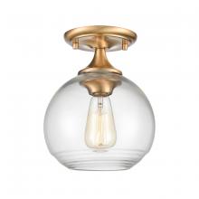  81565/1 - Angie 8'' Wide 1-Light Semi Flush Mount - Satin Brass