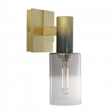  8173-SBBK-CLGR - Empire 10.25'' High 1-Light Sconce - Satin Brass/Black