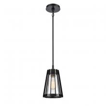  82114/1 - Open Louvers 6.75'' Wide 1-Light Mini Pendant - Matte Black