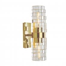  9765-SB-IC - Murano 13.5'' High 2-Light Sconce - Satin Brass