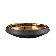  H0017-9745 - Greer Bowl - Low Black and Gold Glazed